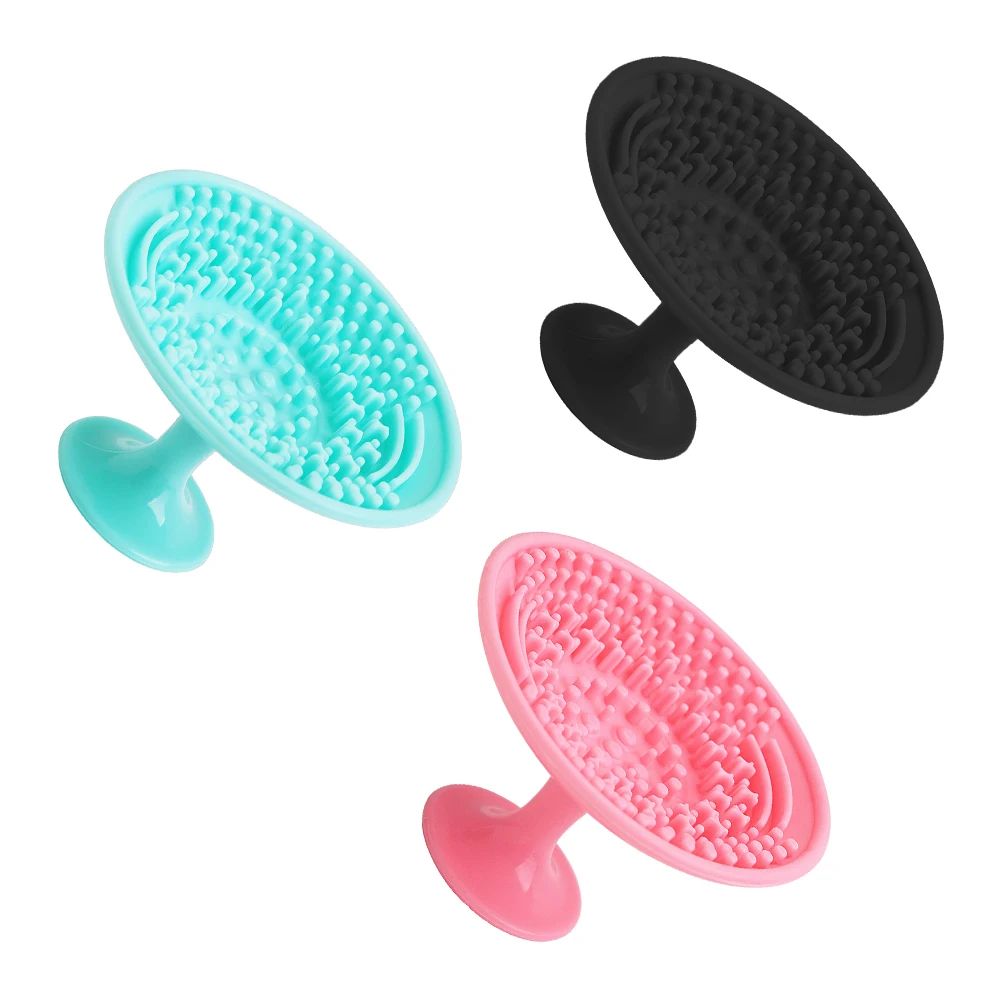 

3pcs Makeup Brush Cleaning Pad Portable Silicone Mat for Beauty Tool Cleaner Scrub Cleansing Bowl Non Deform Silica Gel