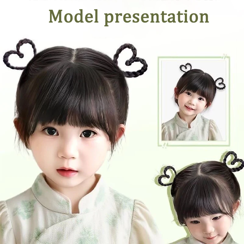 Synthetic Heart-Shaped Braided Hair Clip Style Children's Hair Synthetic Heart-Shaped Braided Hair Clip Hair Accessory