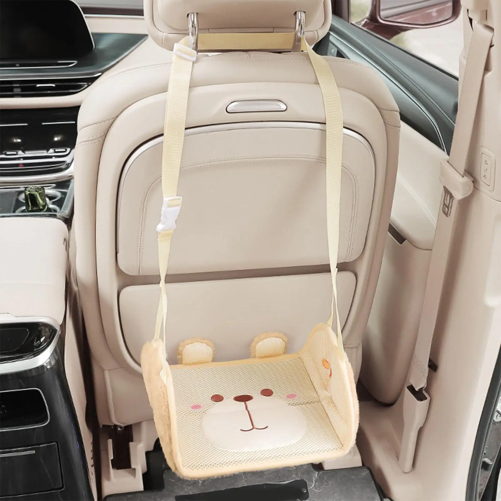 Car Seat Foot Rest Ergonomic Adjustable Footrest Toddler Rear Seat Support Footrest for Adults Elderly Passenger Travel Long