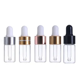 Mini flaconi contagocce flaconi per aromaterapia con olio con tappo in oro rosa flaconi per pipette reagenti flacone trasparente 1ml 2ml 3m 4m 5m