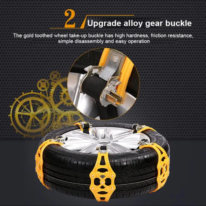 Auto Snow Tire Chains Mud Tyre Wheels Thick Anti-Skid Belt For Car/SUV/Truck Portable Easy To Mount Emergency Traction Car