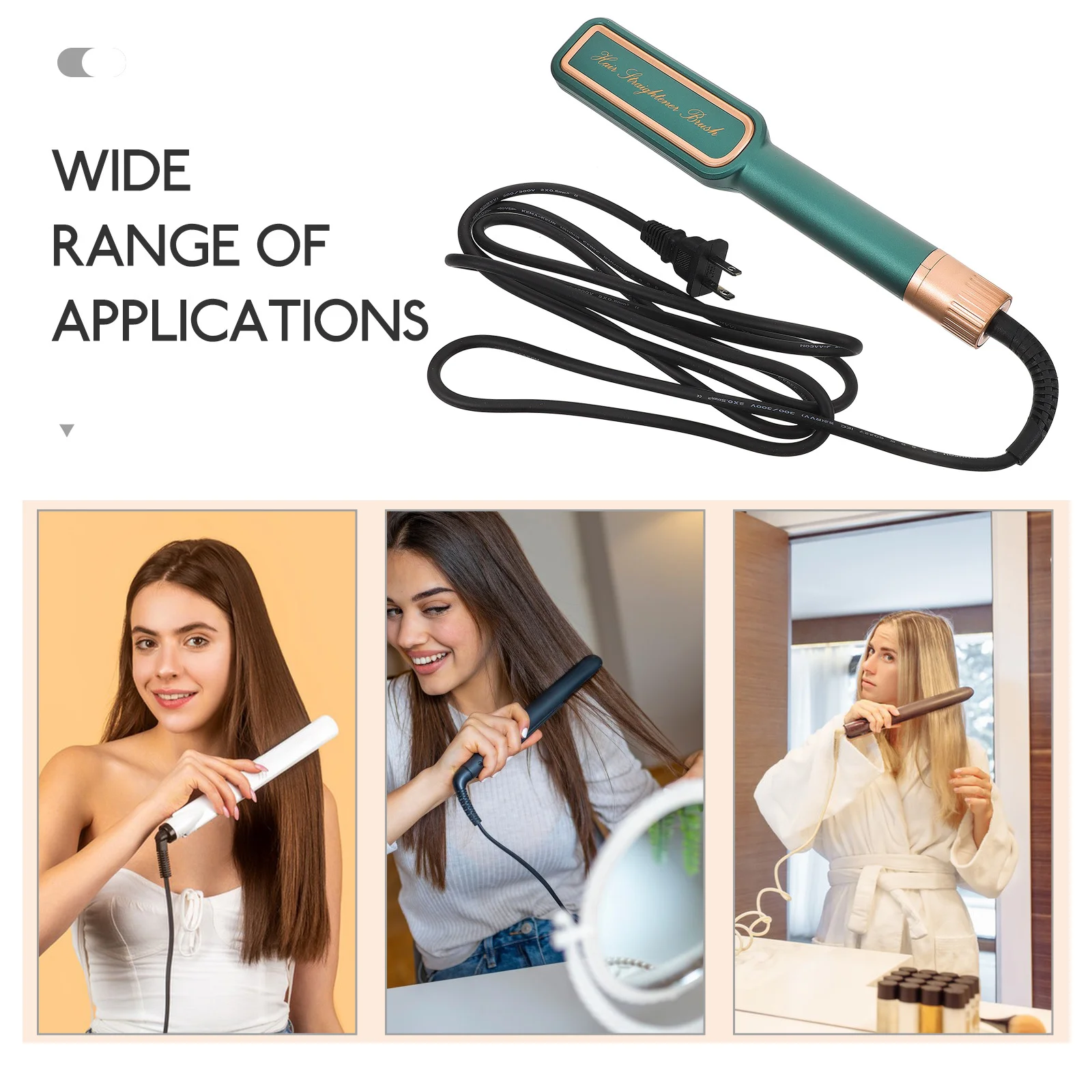 أداة تصفيف الشعر المحمولة بدرجة حرارة قابلة للتعديل لأنواع الشعر المختلفة، فرشاة فرد الشعر المحمولة #2