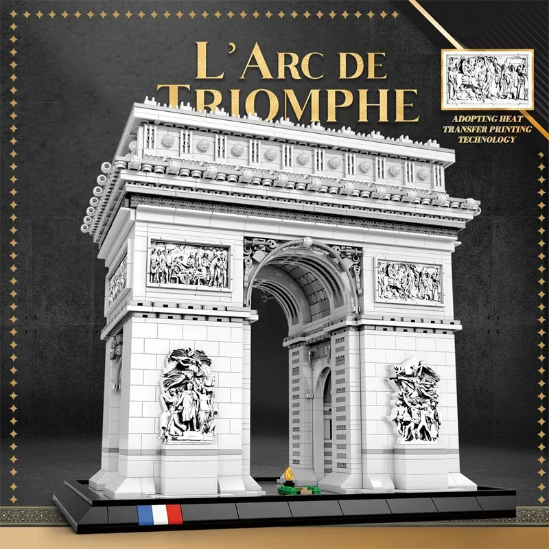 3718PCS Arc de Triomphe Model Building Blocks Paris landmark Building Bricks Desktop Decoration Diy Toys For Kids Holiday Gifts