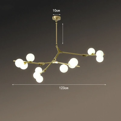Nordic Zwart Gouden Hanger Licht Glas Led Kroonluchter Woonkamer Decoratie Eetkamer Slaapkamer Binnenverlichting