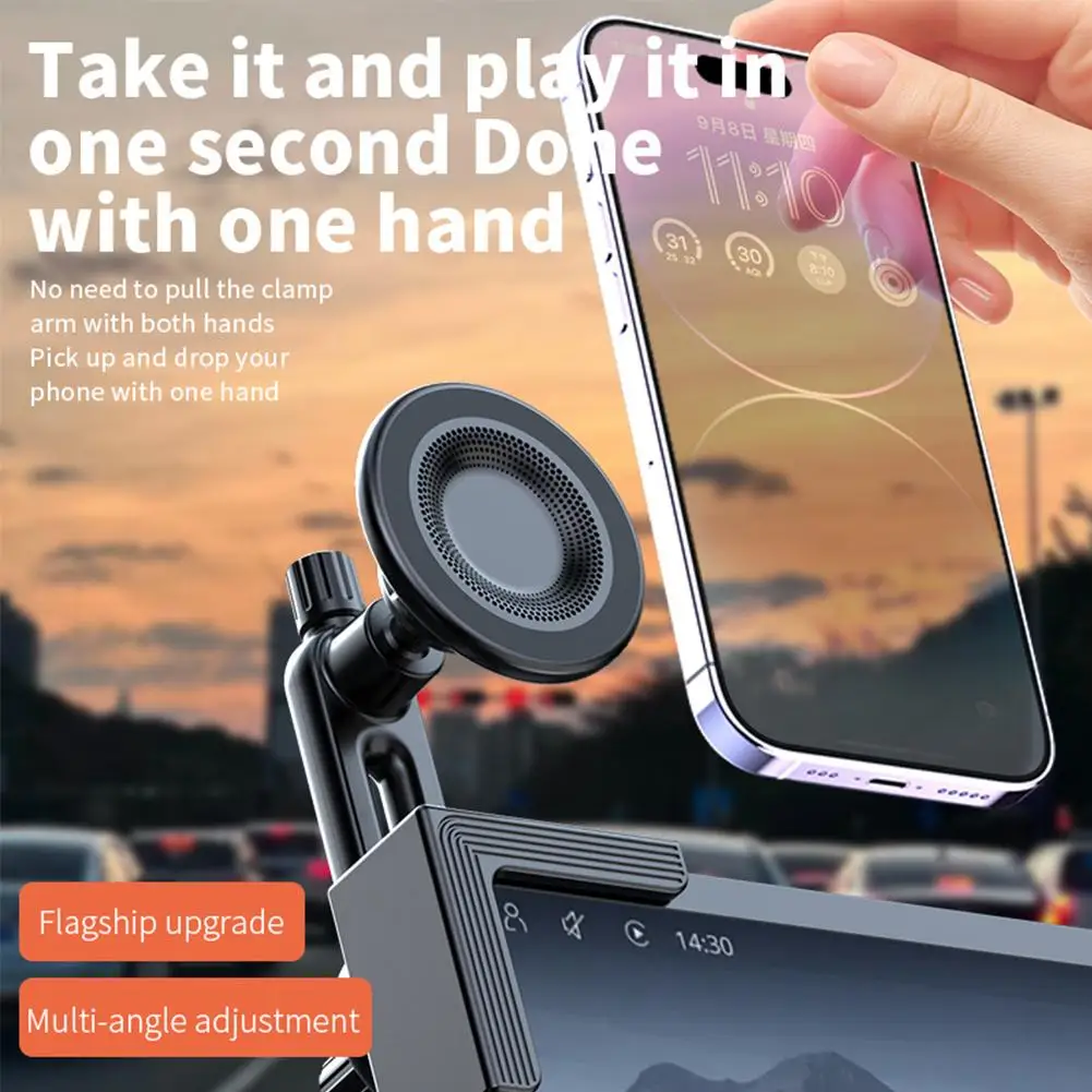 Car Central Screen Magnetic Car Phone Holder 360° Rotatable Anti-Shake Car Monitor Mount Secure Grip Corner Holder Car Holder