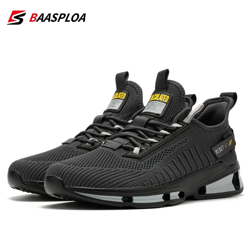 

Baasploa Men's Running Shoes New Fashion Designer Lightweight Mesh Sneakers Male Outdoor Casual Breathable Lace-Up Walking Shoes