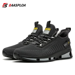 Baasploa, zapatillas para correr para hombre, nuevo diseñador de moda, zapatillas de deporte de malla ligeras, zapatos para caminar con cordones transpirables informales para exteriores para hombre