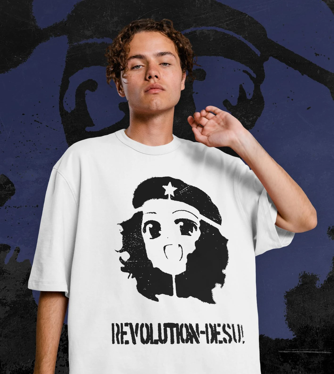 Revolution Desu Vintage Anime-Stil Lustiges Meme-Grafik-T-Shirt aus Baumwolle für Männer und Frauen Sommer-Streetwear – Detail 5