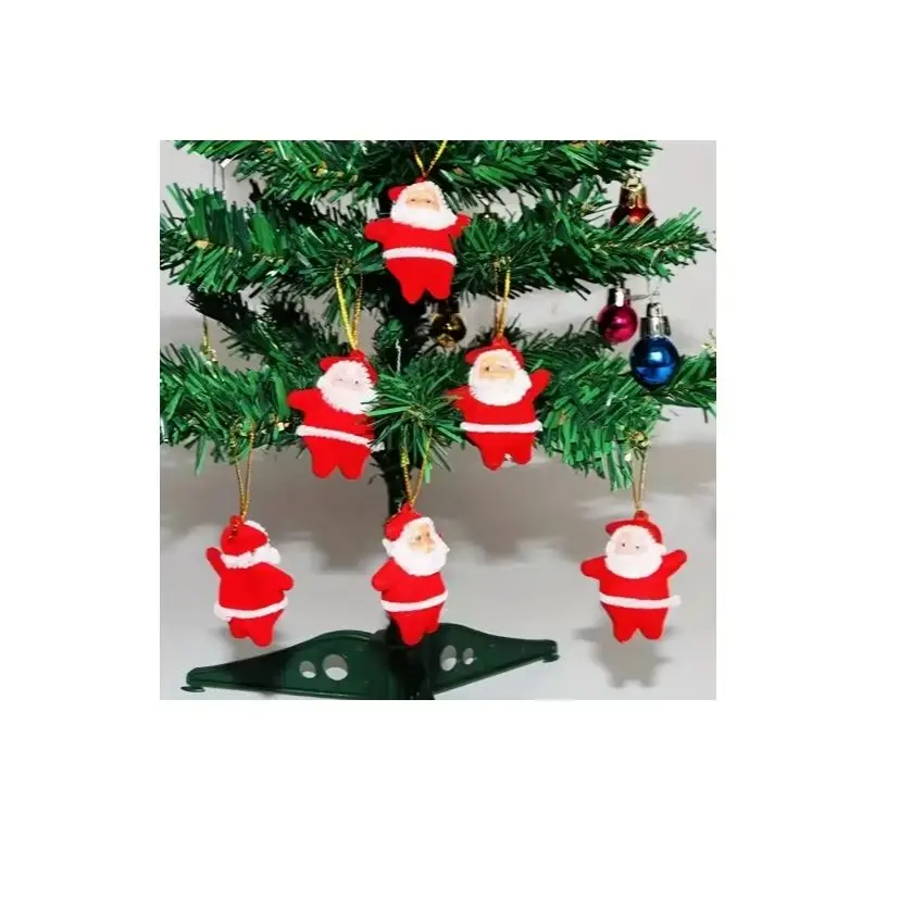 Mini Santa Claus Christmas Tree Hanging Ornaments Plush Santa Pendants For Xmas Tree Holiday Party Home Decoration Supplies