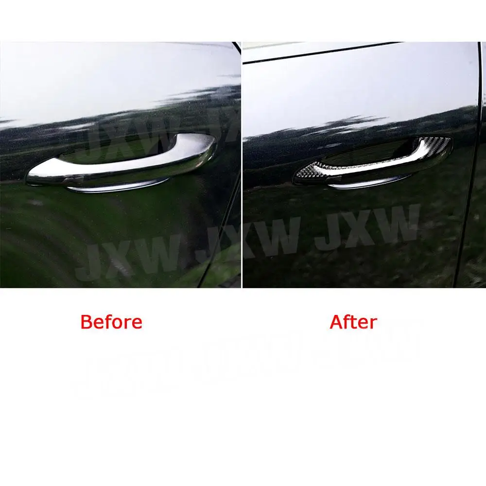 

Carbon Fiber Exterior Door Handle Decorative Cover Trim Decals Sticker for Porsche Macan 2015-2018 Car Accessories