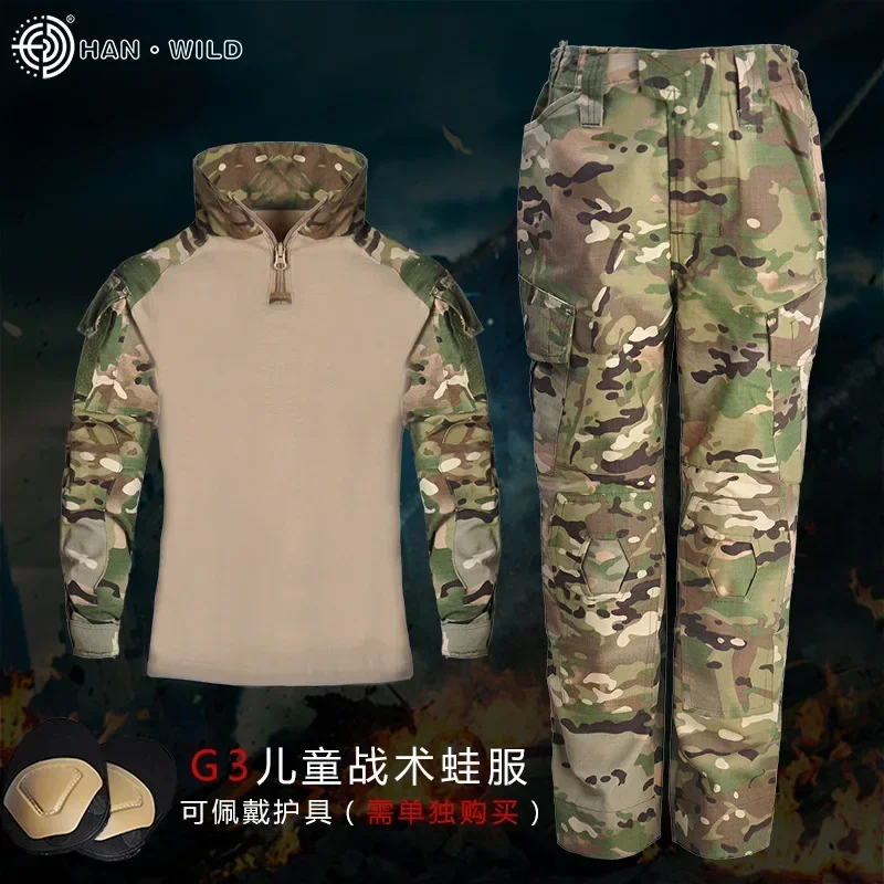 Kids Uniform Hunting Clothing Sets Children Airsoft Camouflage Hiking Jackets 2026 Outdoor Sport Suit