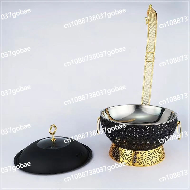 new design hot pot buffet set 8.0L black dining hot pot