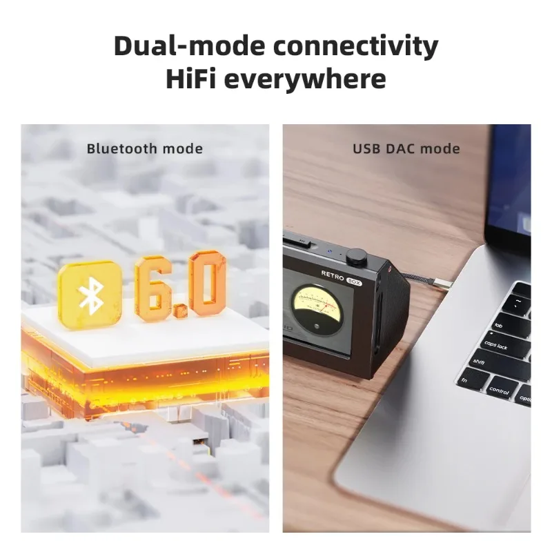 FIIO RETRO BOX Retro Bluetooth LDAC Speaker,USB DAC Mode, Vintage Wireless Speaker for Music Lovers and Desktop HiFi Sensitive view 4