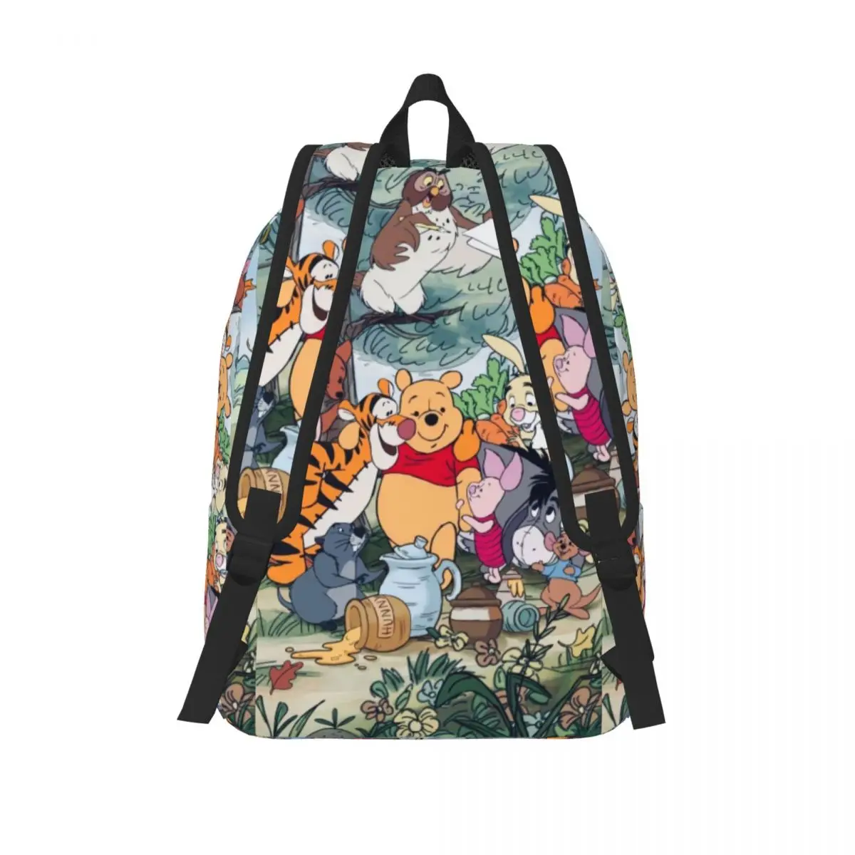 Custom 3D Printing Winnie Pooh Canvas Backpacks for Girls Boys Poohs Bear College School Travel Bags Bookbag Fits 15 Inch Laptop