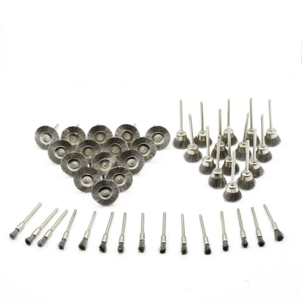 Mini Wire Brush Set Stainless Steel Brass Cleaning Wheel For Rotary Tool Surface Polishing Deburring Grinding Tools