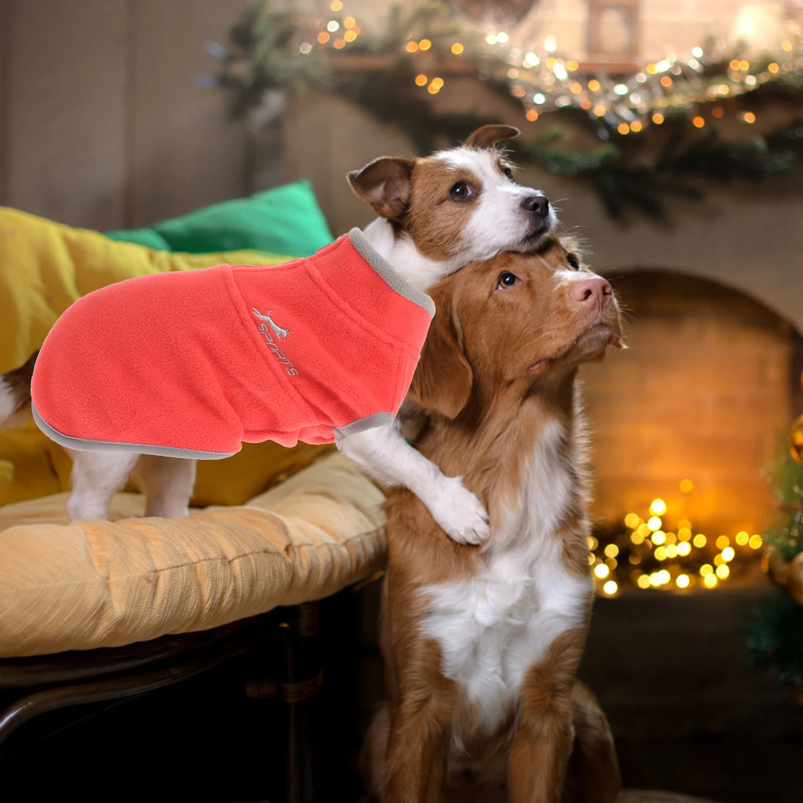 

Sweater for Dog Thickened Warm Anti Cold Design Size M Orange Perfect for Outdoor Activities Special Occasions