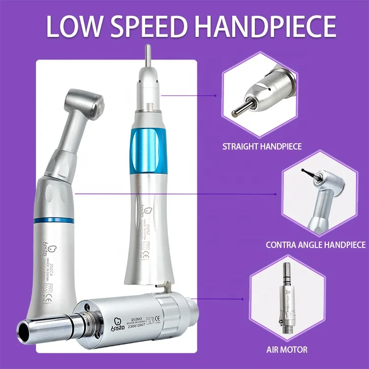 BESTO External Water Spray Handpiece Set Push Button Type Slow Speed Handpiece Kit Medical Supplies