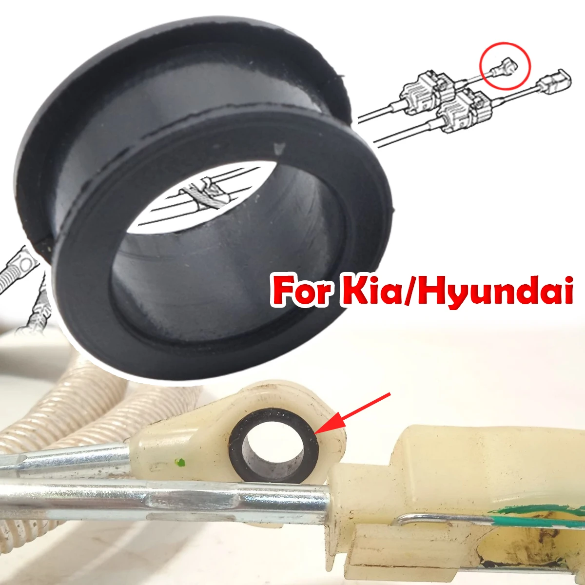 

For Hyundai Kia Manual Gear Shifter Cable Linkage Bushing Sleeve Both Ends Grommet Fix Durability Car Accessories 43794J3200