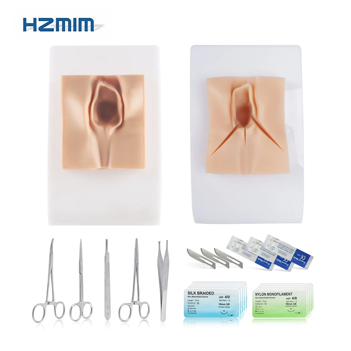 Episiotomy Suturing Pad With Instruments Tools Kit Portable Medical Science Training Simulator For Pre Incision Practice Vulva