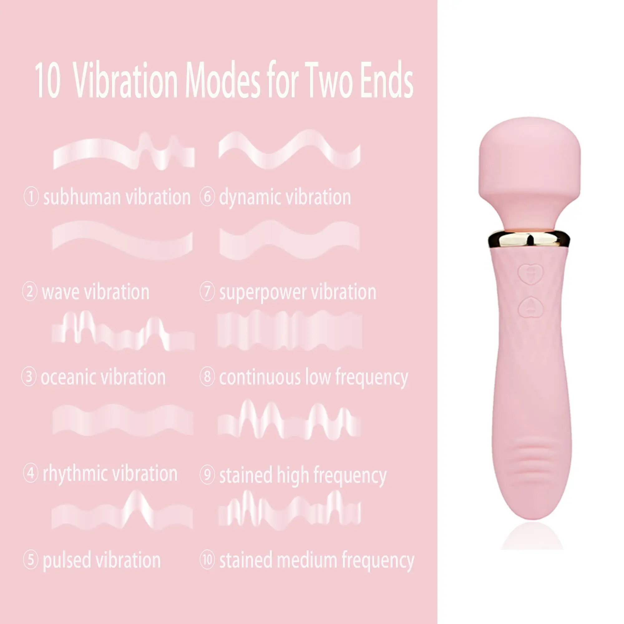 Persönliches Massage gerät, [Vibration an beiden Enden] wiederauf ladbarer wasserdichter und leiser tragbarer Stab vibrator, Akku-Stick