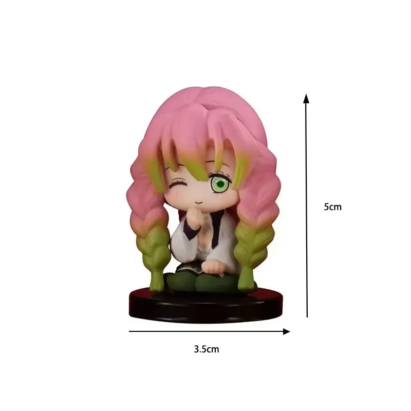 شيطان القاتل يجلس شبح دمية شخصيات كرتونية Q نسخة Tanjiro Nidouzi Inosuke Zenizu لعبة بولي كلوريد الفينيل نموذج زخارف مكتب تحصيل هدية