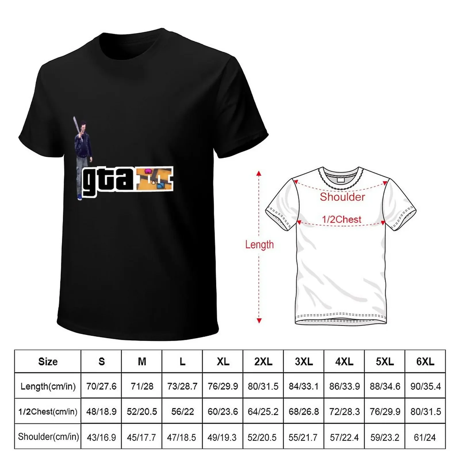 GTA III,3 T-Shirt custom shirt anime cute tops graphic tee shirt fitted t shirts for men