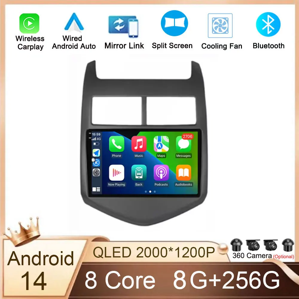 

For Chevrolet Aveo 2 Sonic T300 2011-2015 Carplay Autoradio 4G WIFI Car Radio Autoradio Android 14 GPS Carplay Stereo DSP BT