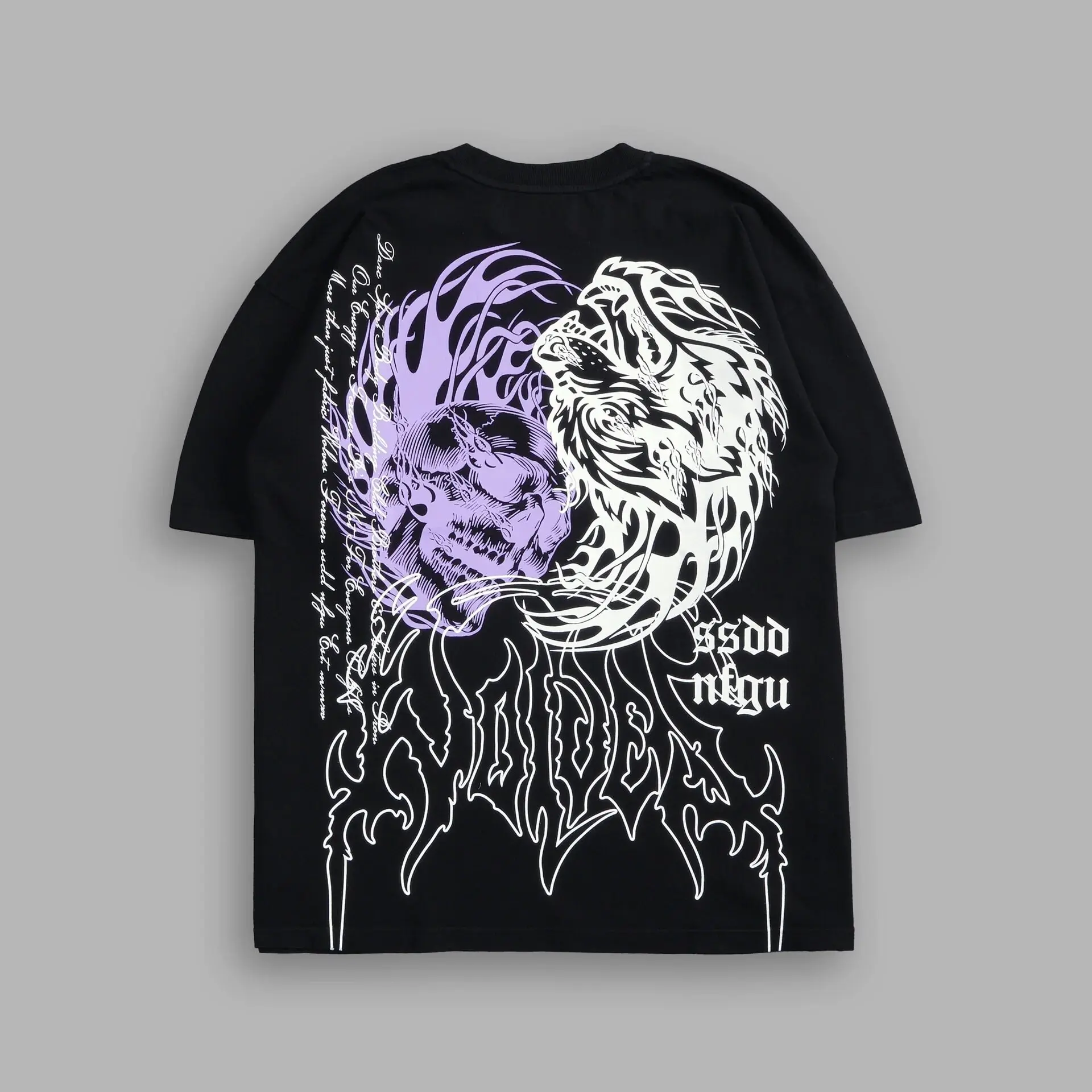 New Wolf Head Men's and Women's Short-Sleeved American Style Fitness and Leisure Loose-Weave Printed Round-neck Cotton T-Shirt