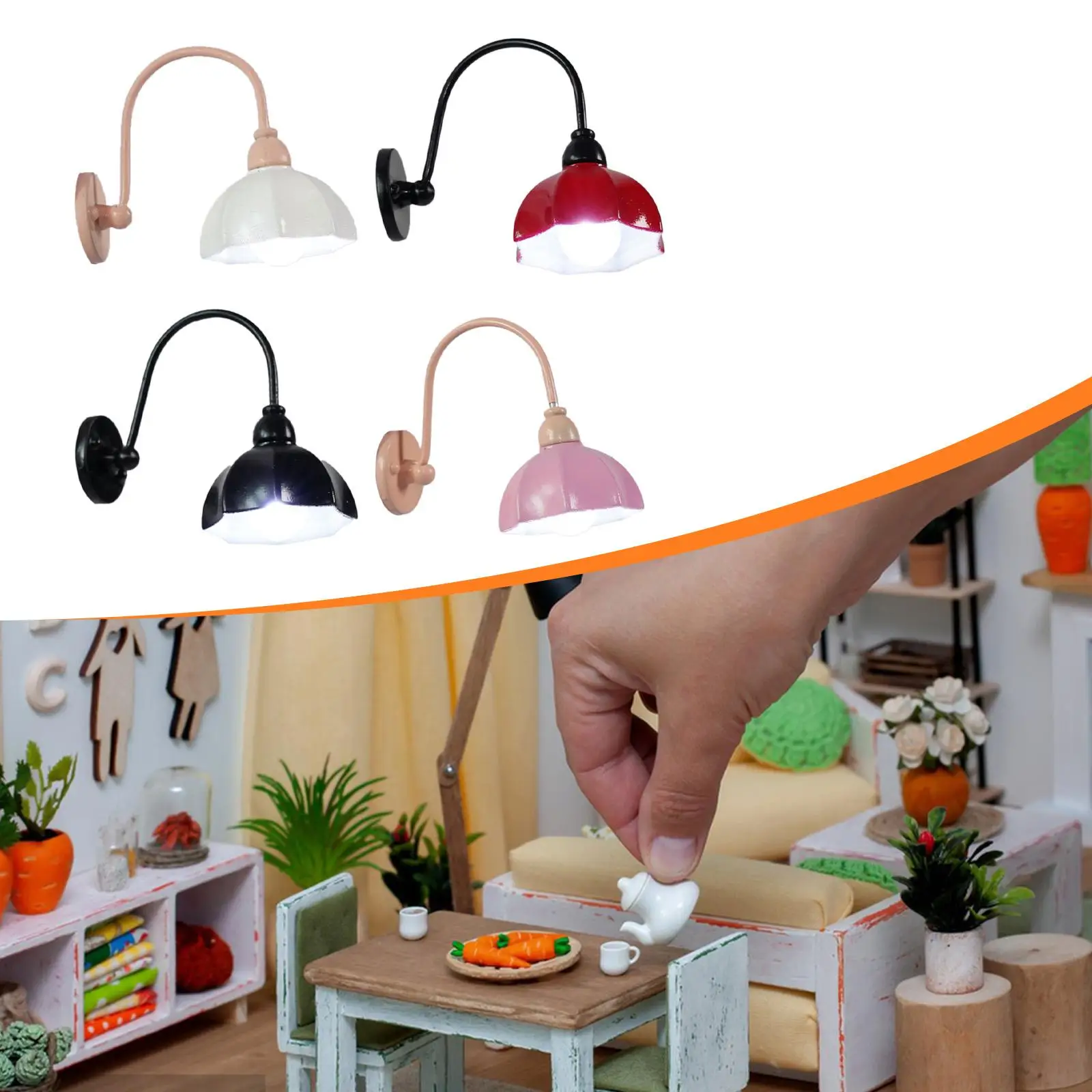 

1/12 Dollhouse Miniature Wall Sconces Simulation Model Decorative Scenery