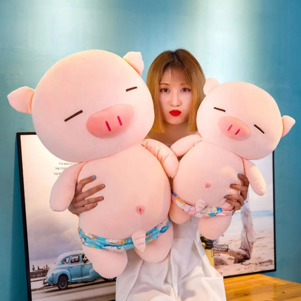 กางเกงว่ายน้ํา Rogue Pig Plush ตุ๊กตาสีชมพูซอฟต์แวร์ Beach Pig Plush ของเล่นน่ารัก Kawaii Pig Piggy ตุ๊กตาของเล่นงานแต่งงานหุ่น