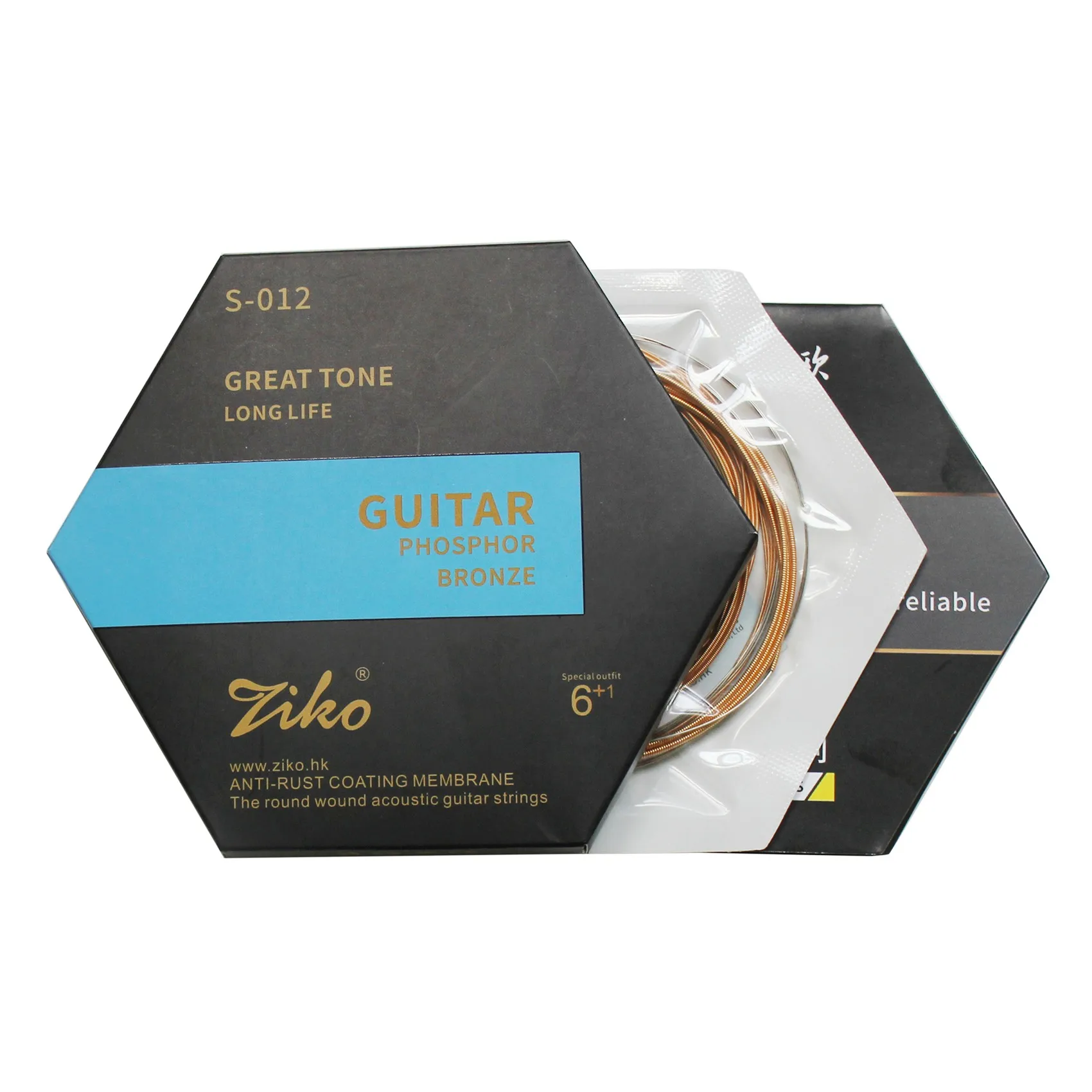 

Ziko S-012 Acoustic Guitar Strings Nickel Plated Carbon Steel Hexagonal Alloy Coated Phosphor Bronze Guitar Strings,6Pcs