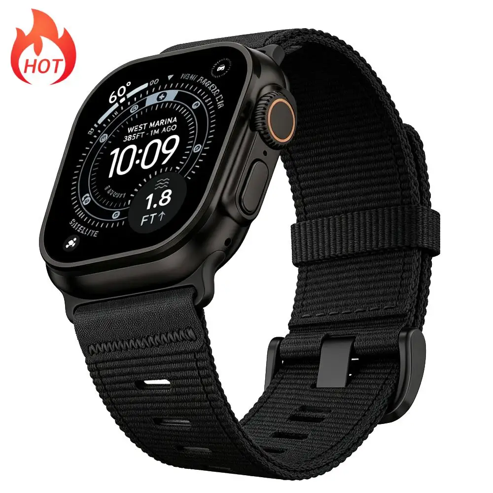 Nylon-Sportarmband für Apple Watch Serien 11/10/9/8/7/6/SE/Ultra 3 2 49mm 46mm 45mm 40mm Gürtel Armband Correa IWatch Armband