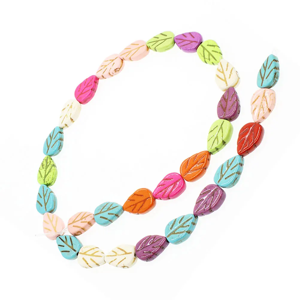 

Colored Stone Beads Agate Leaf Shape Jewelry Making DIY Craft Accessories Creative Project Decor H made Bracelet Necklace