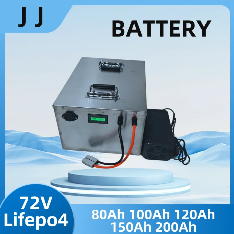 

JJ 72V 80Ah 100Ah 120Ah 150Ah 200Ah Lifepo4 battery pack bluetooth BMS APP for 5000W 8000W Van Golf cart Motorcycle Minicar