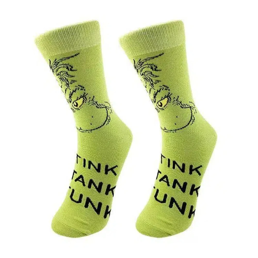 4 Paar zufällige, modische und lustige Damen-Baumwoll-Cartoon-Graffiti-Hohe Socken, Paar-Hip-Hop-Street-Sportsocken von hoher Qualität – Detail 9