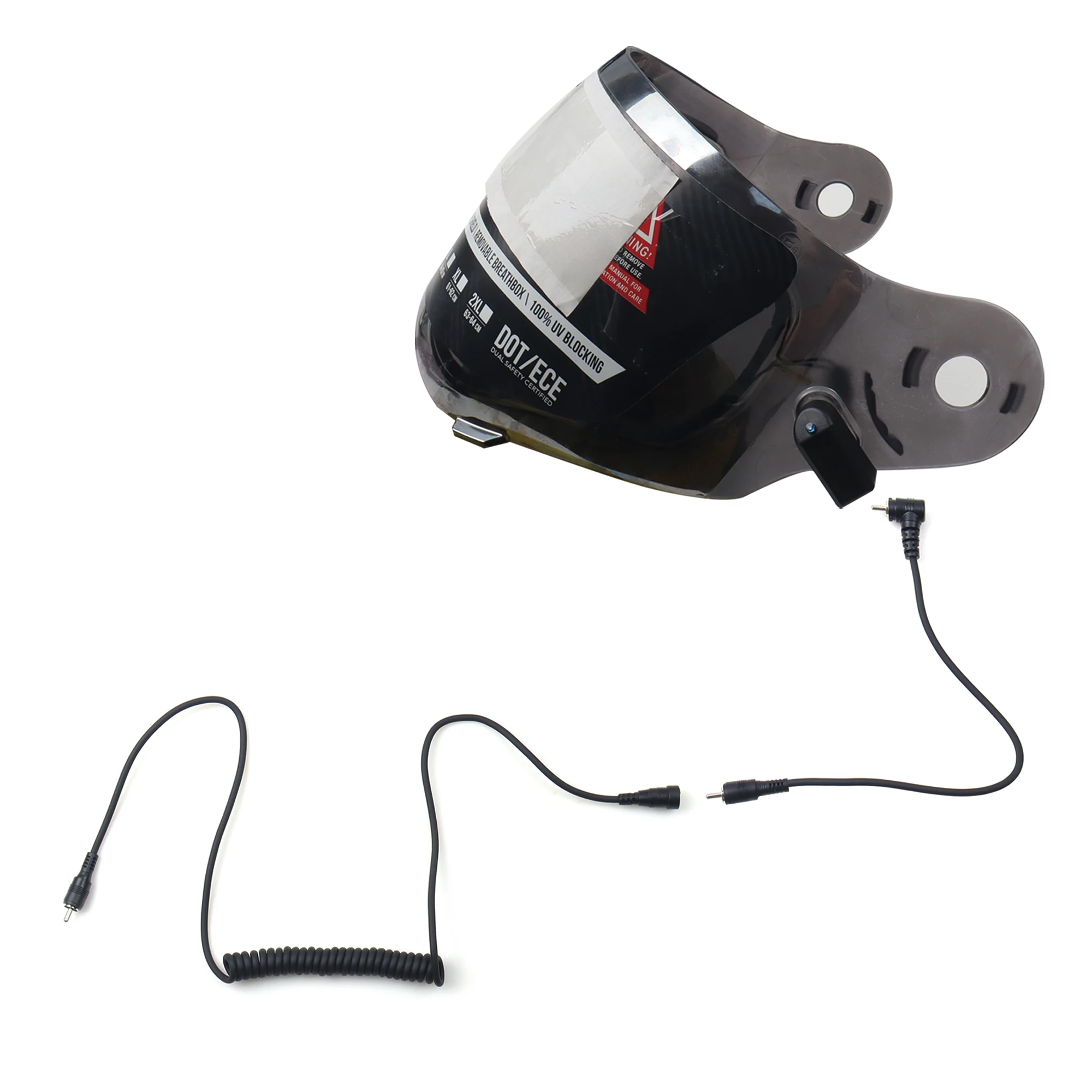 【LANO】 RCA Male to Female / Angled Male Connector with Lock Clip Power Cold-Resistant Cable for Motorcycle Helmet Heating Film