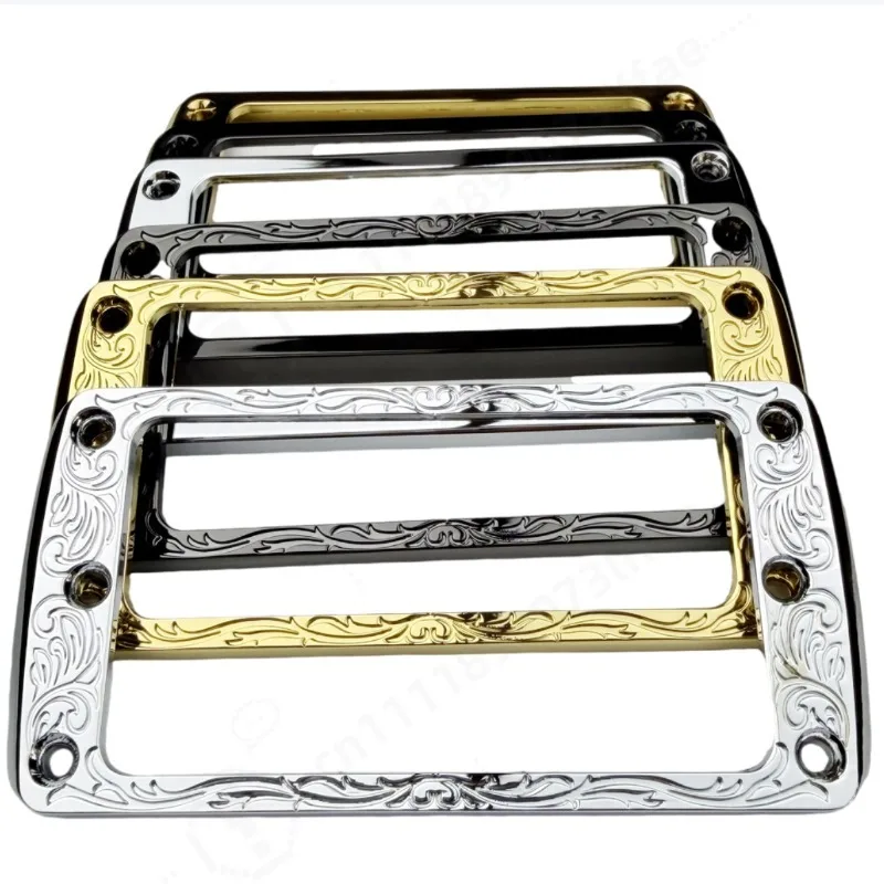 Metal Pickup Frame for Electric Guitar, Carved Flat Base Double Coil Pickup Bracket, Silver Black Gold Available