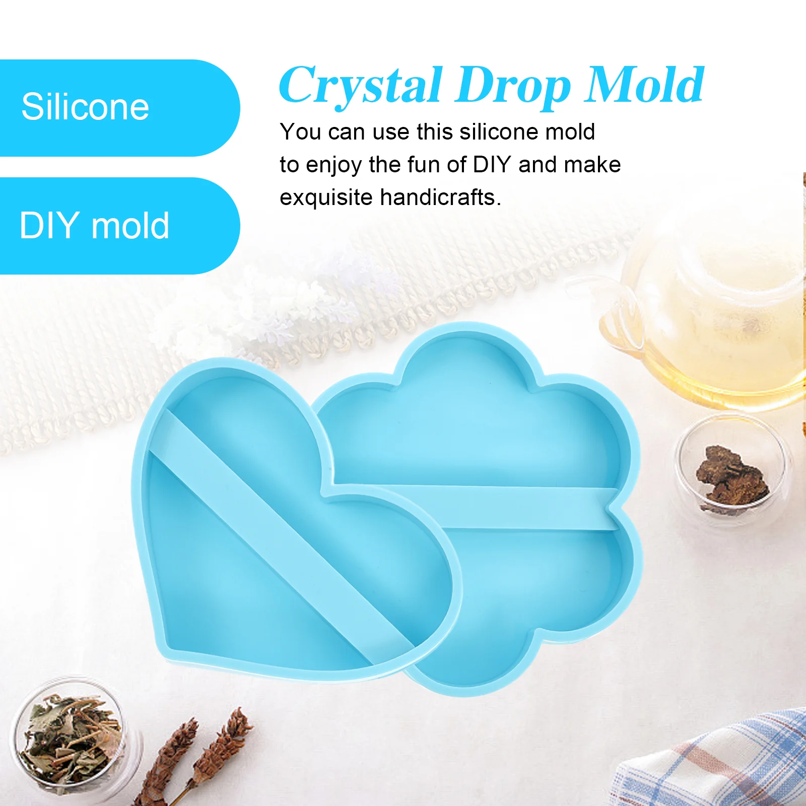 2 Pcs Decor Business Card Holder Mold Cards Silicone Jewelry Crystal Drop DIY Molds Blue Craft Display Tray