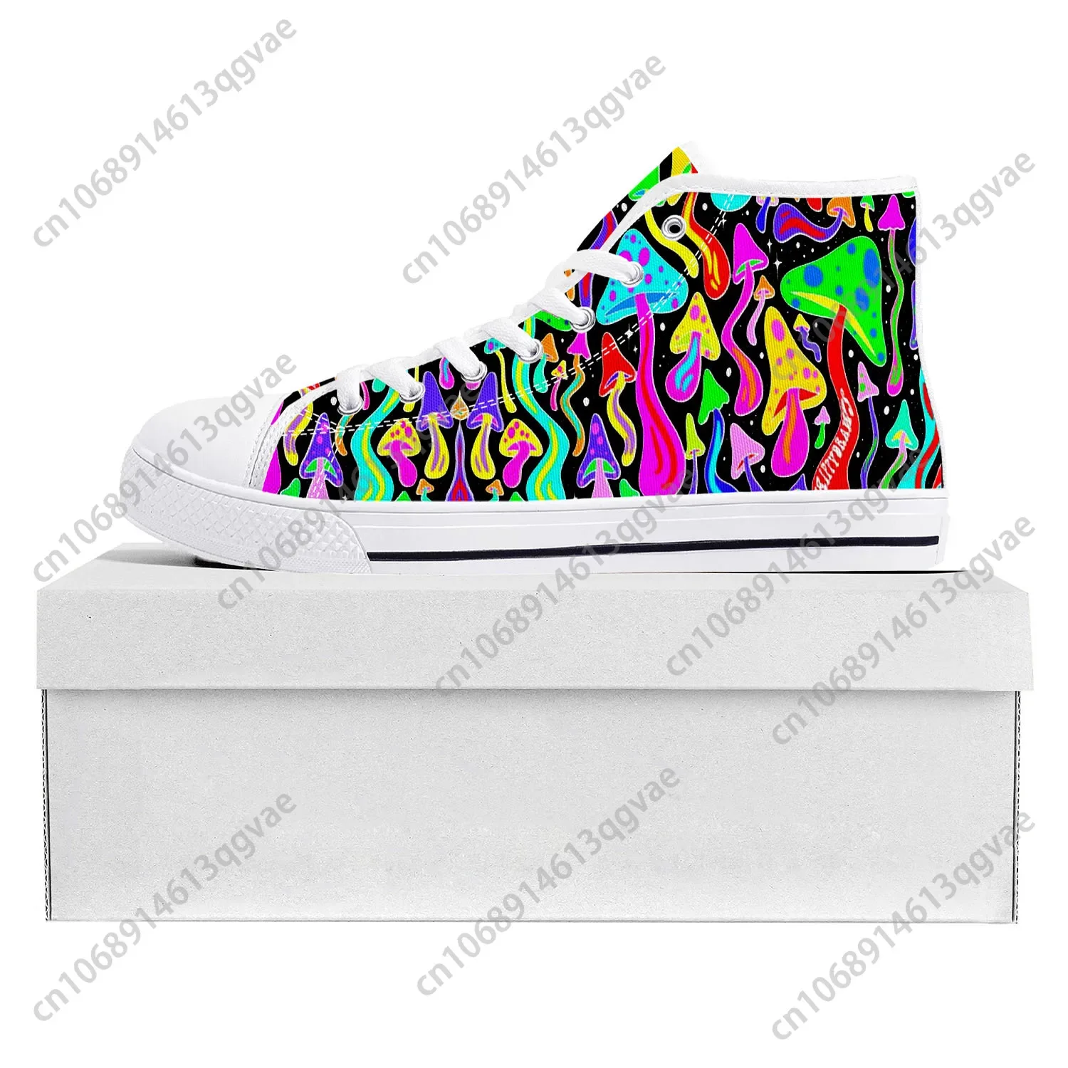 Psychedelic Mushroom High Top High Quality Sneakers Mens Womens Teenager Canvas Sneaker Casual Couple Shoes Custom Made Shoe