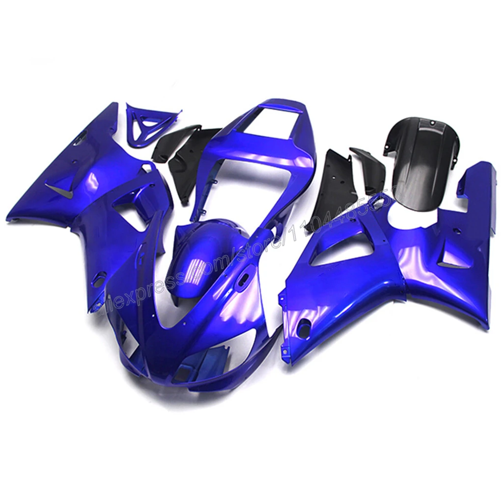 مجموعة هدايا كاملة لياماها 1999 R1 1998 Fairings YZF1000 YZFR1 ABS حقن هيكل السيارة |   أزرق لامع
