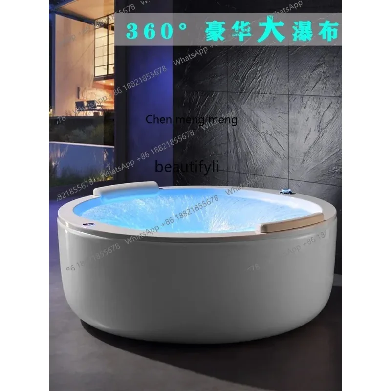A   Acrylic Multifunctional Surf Jacuzzi Intelligent Constant Heating Round Waterfall Bath R