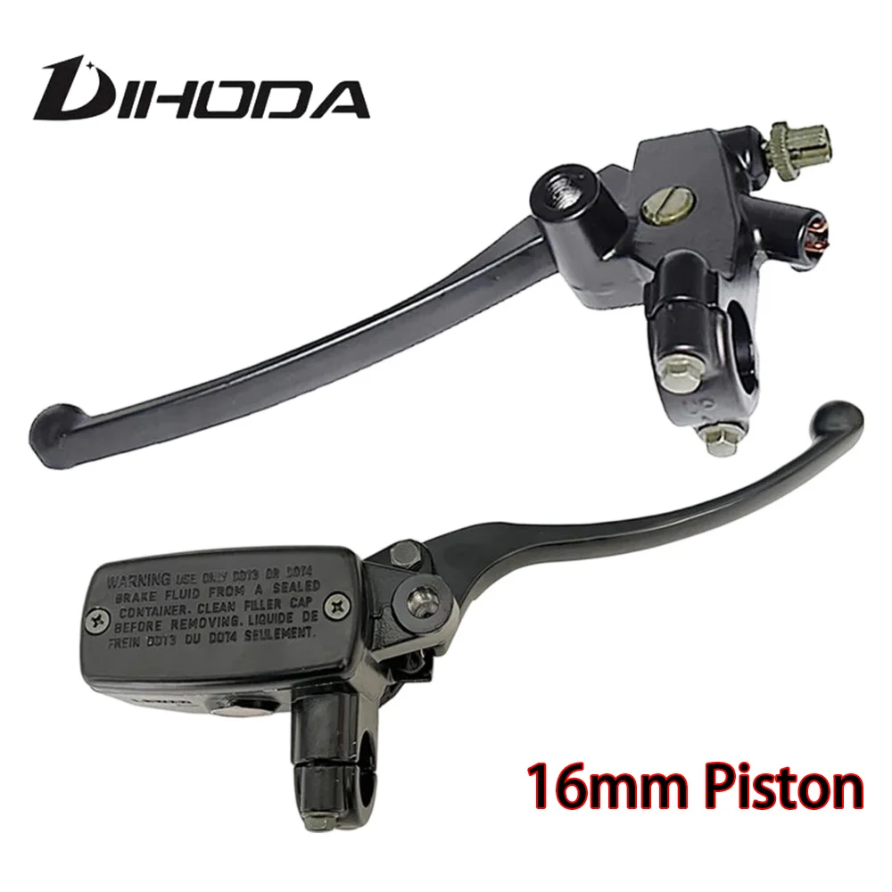 Universal 7/8" 22mm Motorcycle Front Brake Clutch Master Cylinder 16mm Piston Hydraulic Pump Brake Lever For Yamaha Suzuki Honda