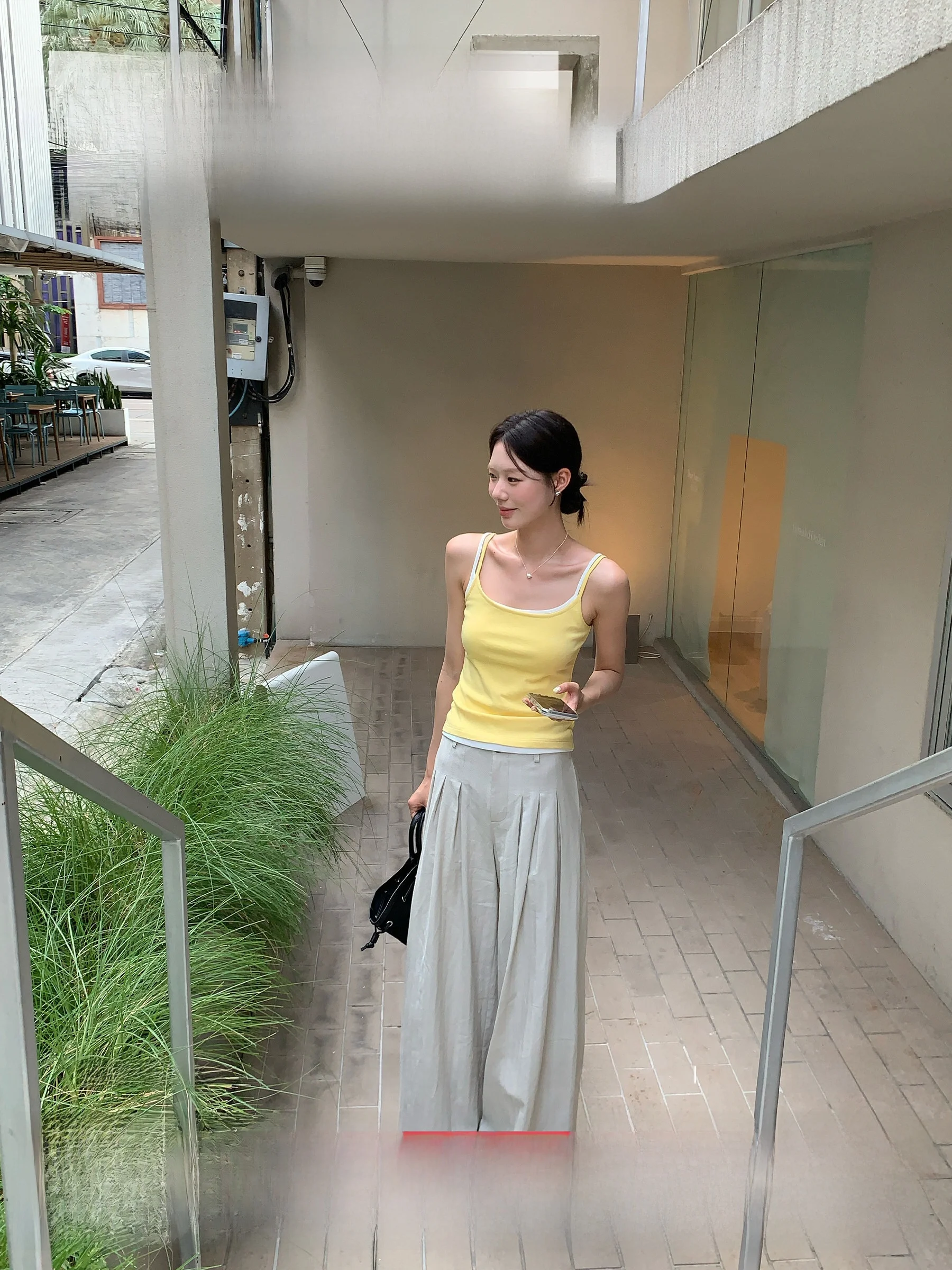 

DH Large Flower Casual Straight Leg Pants Women's Summer Fashion Wide Leg Pants Versatile Cotton Lenzing High Waist Zipper