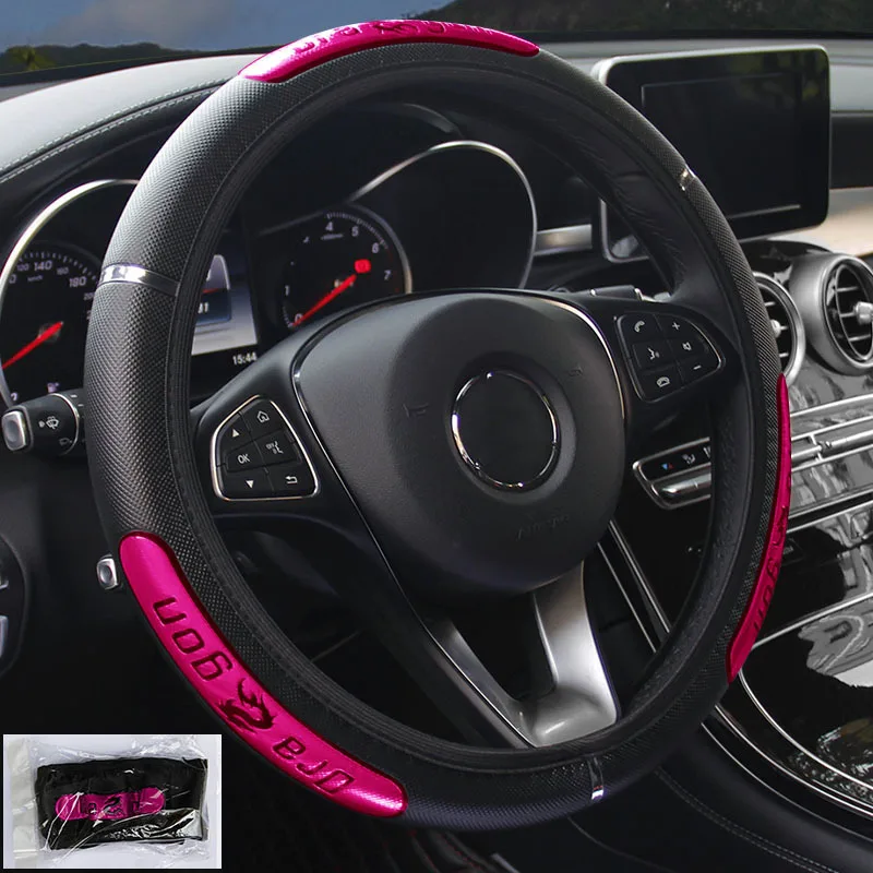 Car Steering Wheel Covers For Mitsubishi ASX 308 Eclipse cross Grandis Montero Lancer Pajero Outlander Leather Protection Covers