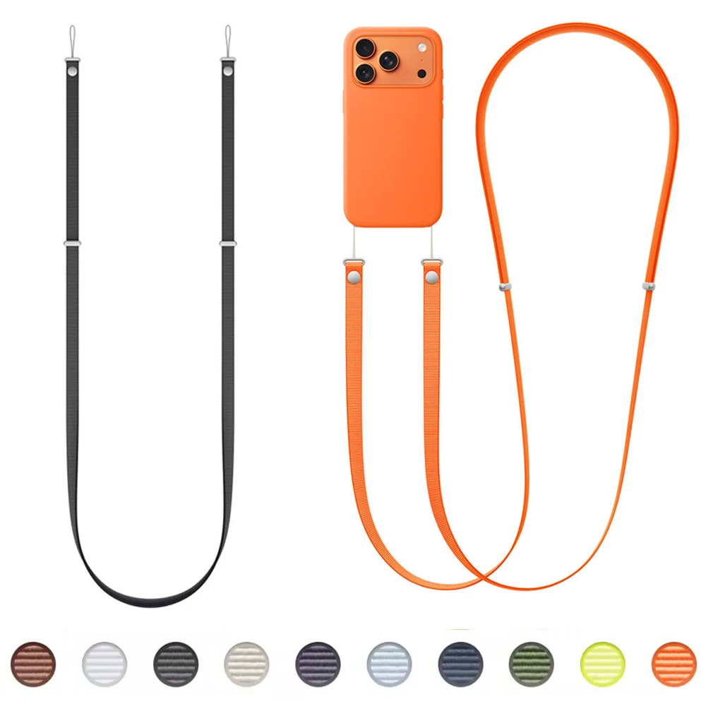 

Нейлоновый магнитный ремешок через плечо для iPhone 17 Pro Max с защитой от потерь, подвесная веревка для мобильного телефона, быстросъемная кнопка, гладкий тканый ремешок