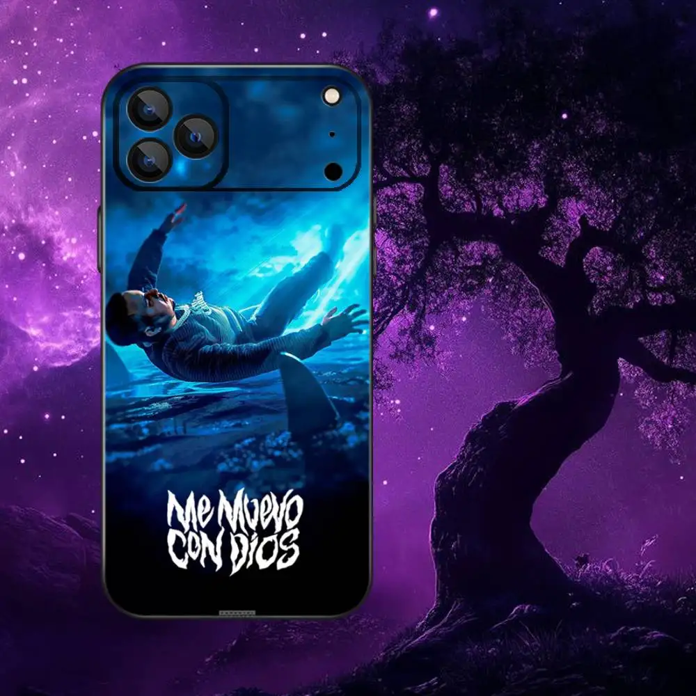 حافظة هاتف Cruz Cafune Me Muevo Con Dios لهاتف iPhone 17,16,15,14,13,12,Pro,Max,Plus,E,SE4,Air,Mini Black Soft Box