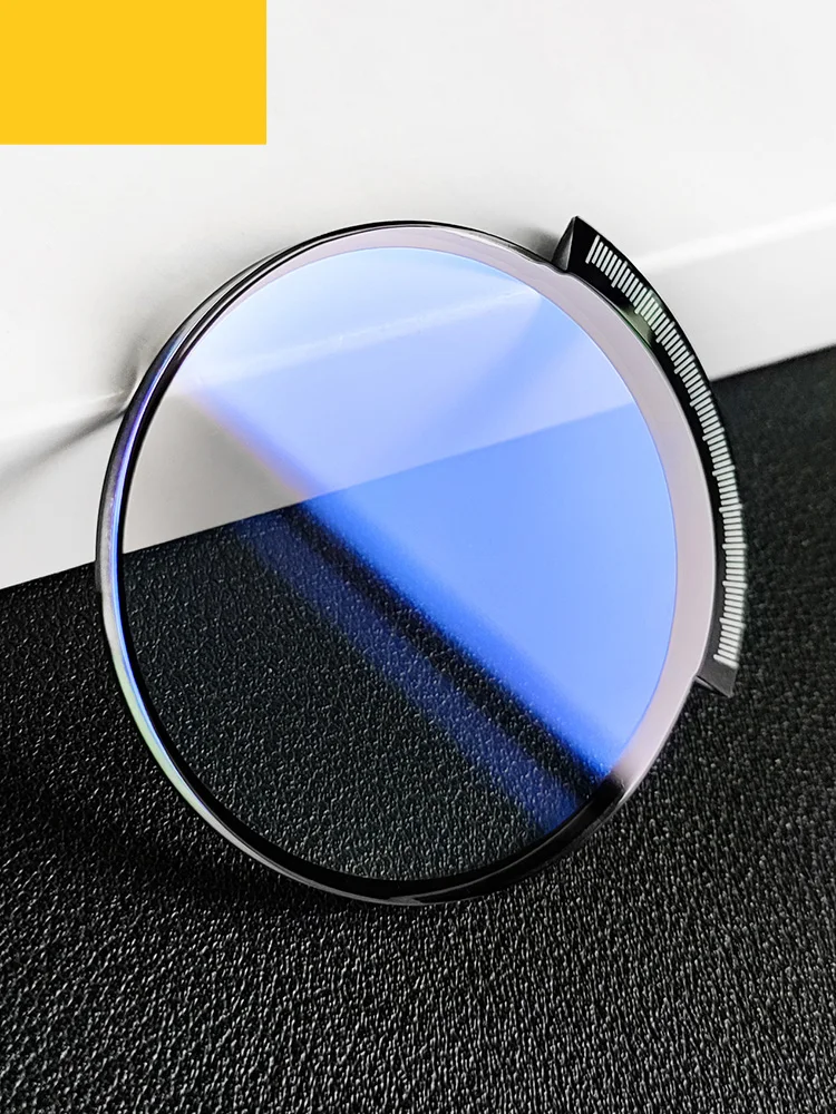 Зеркало в форме веера с синим светом, серебристо-черным, шелковым экраном для Diesel DZ 4413 4296 4372 4462 4504 4480, зеркало с поверхностью из минерального стекла