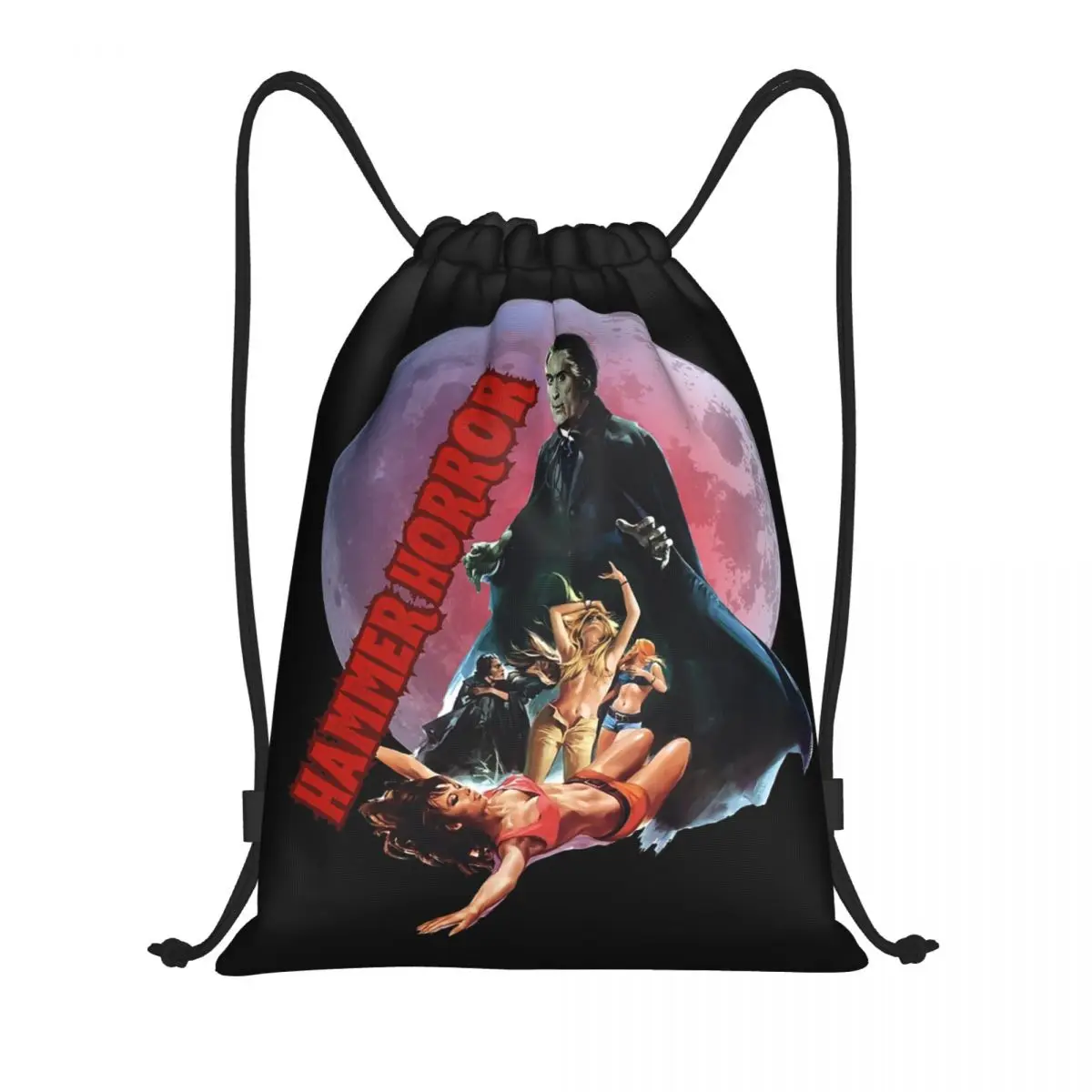 Hammer Horror Backpacks Casual Drawstring Bags Sports Bag Book Bags for Man Woman School