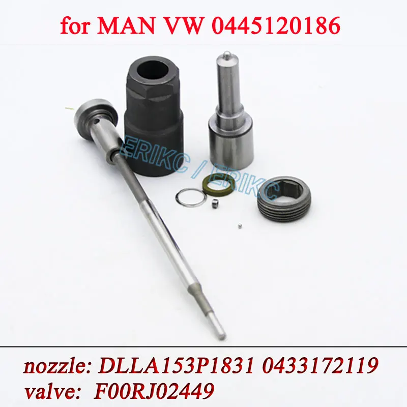 

Nozzle DLLA153P1831 0433172119 Valve F00RJ02449 Fuel Injector Overhaul Repair Kits 0445120186 For MAN VW 51101006115 07W130205A