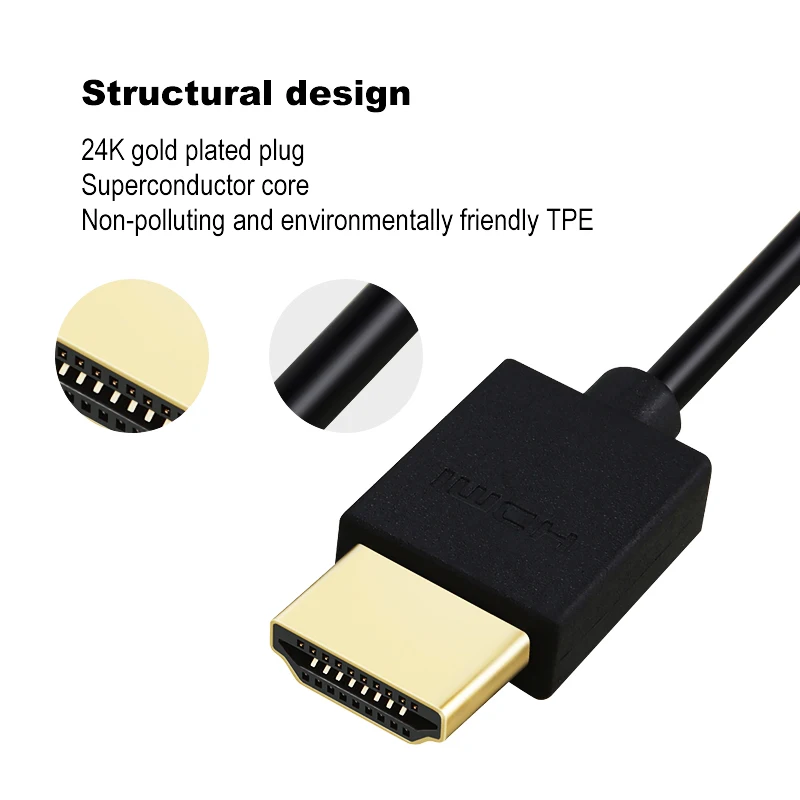 Kabel HDMI kabel HDMI o dużej szybkości transmisji męski-męski 2.0 1080P 3D dla Apple TV komputera xbox 1m 1.5m 2m 3m 5m 7.5m 10m HDMI